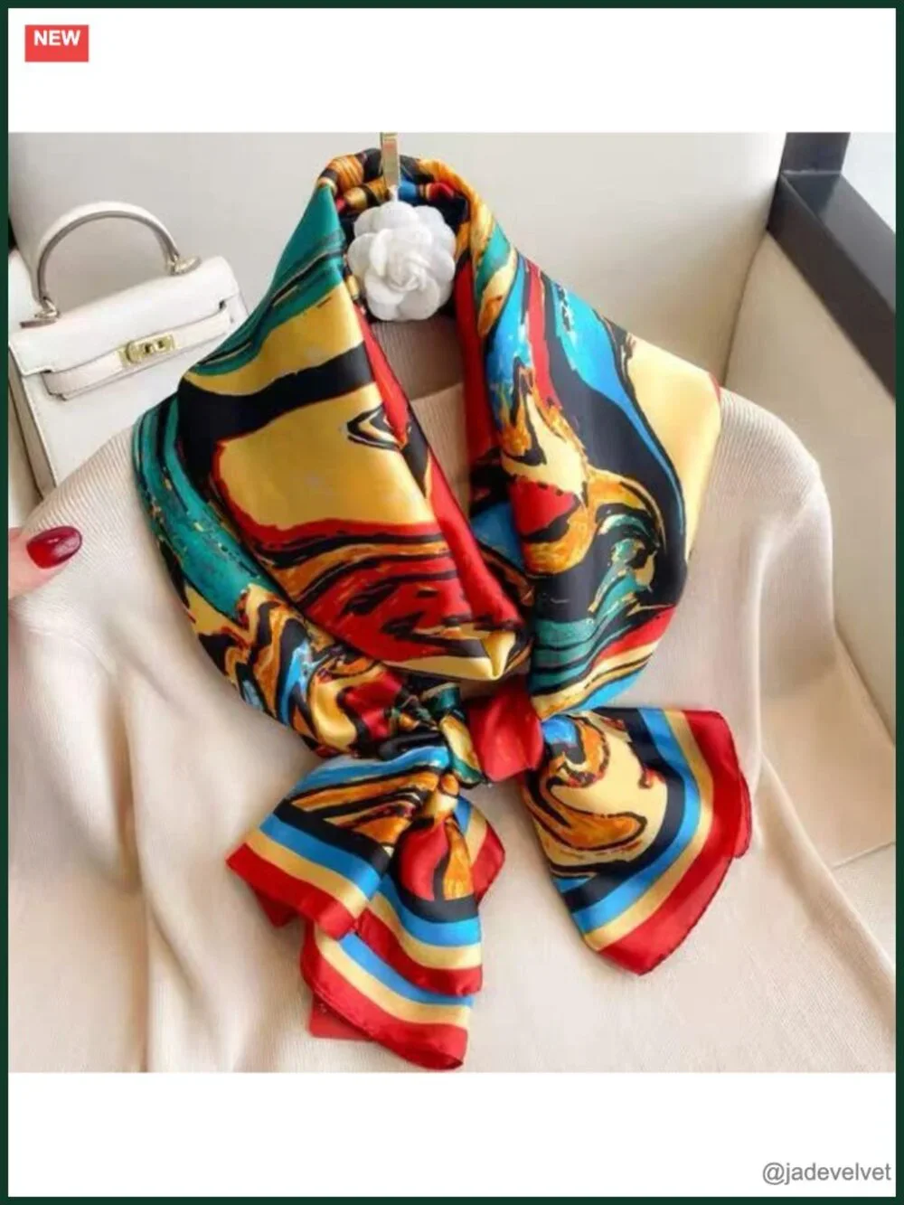 Oversized Lightweight Silk Feel Satin Scarf Shawl Wrap